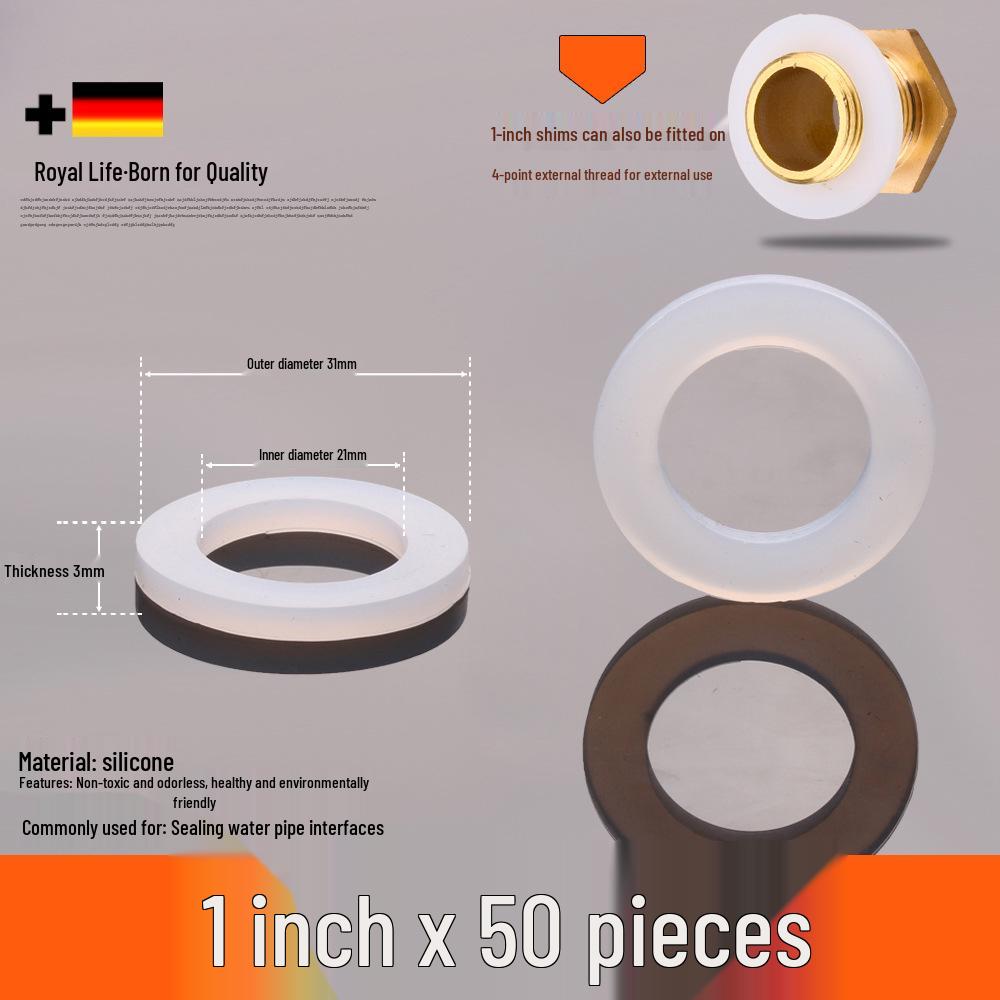 1-Inch Silicone Rubber Gasket Ring for Water Heaters and Pipes - 4-Minute Seal Flat Gasket