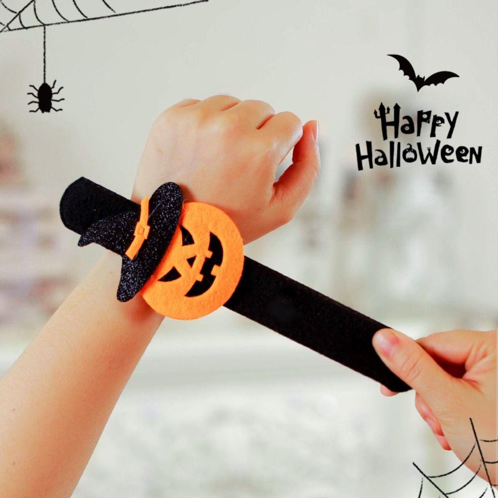 Spider Pop Circle Wristband Pumpkin Hands Clap Circle Funny Halloween Slap Bracelets  Halloween