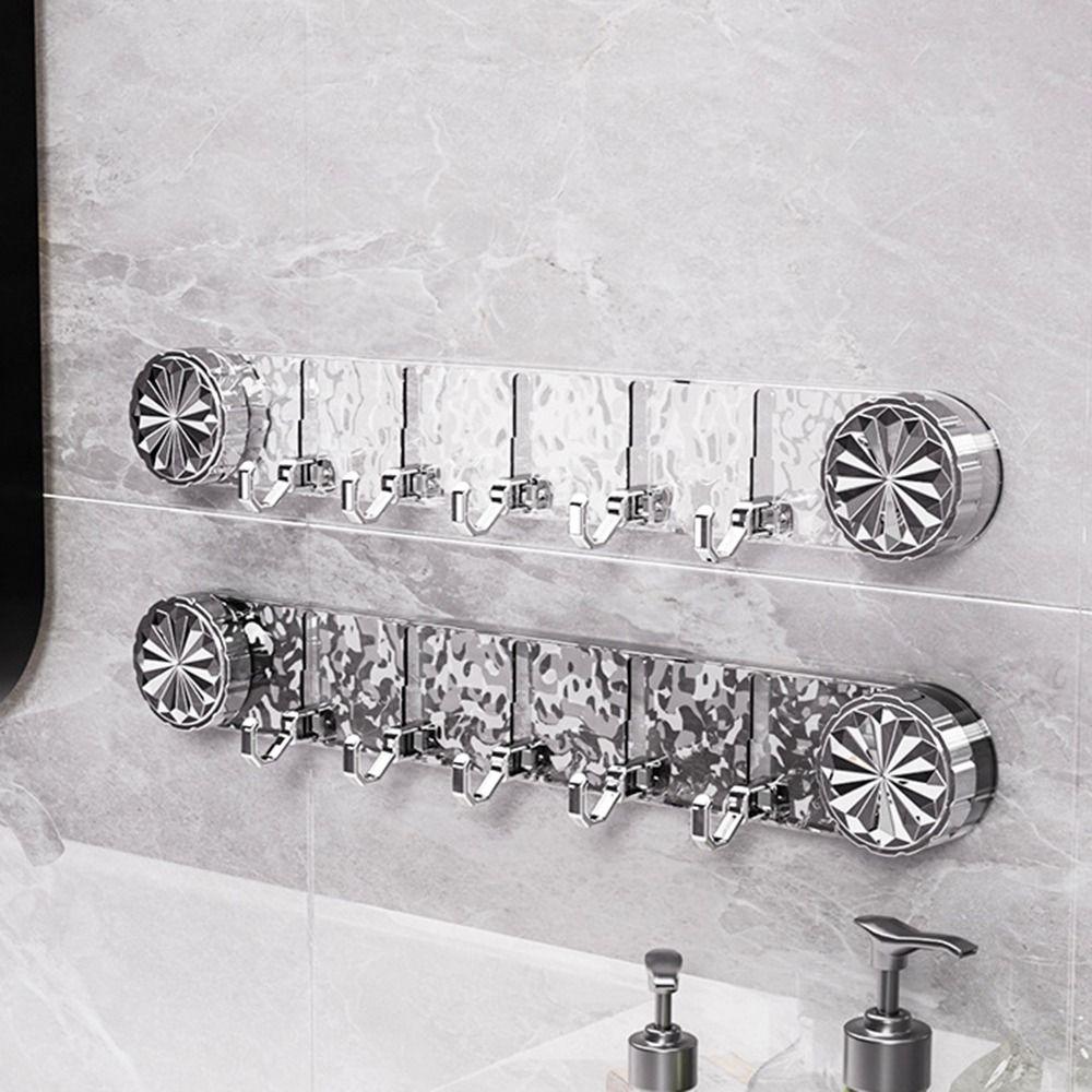 Transparenter Wandmontierter Wellblech-Reihenhaken 5 Haken Haushaltswaren-Aufbewahrungshaken Badezimmerzubehör