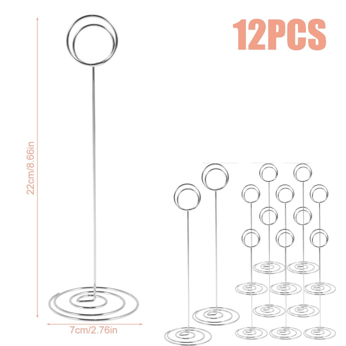 

12Pcs Table Number Holder 30/22cm Tall Metal Iron Seat Place Card Picture Stand Photo Memo Note Holder for Office Wedding Party 12Pcs
