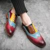 Fashion Luxury Designer Leather Shoes for Men Fashion Lace Up Oxfords Wedding Shoes for Male Colorful  Dress Shoes for Party Derby Shoes