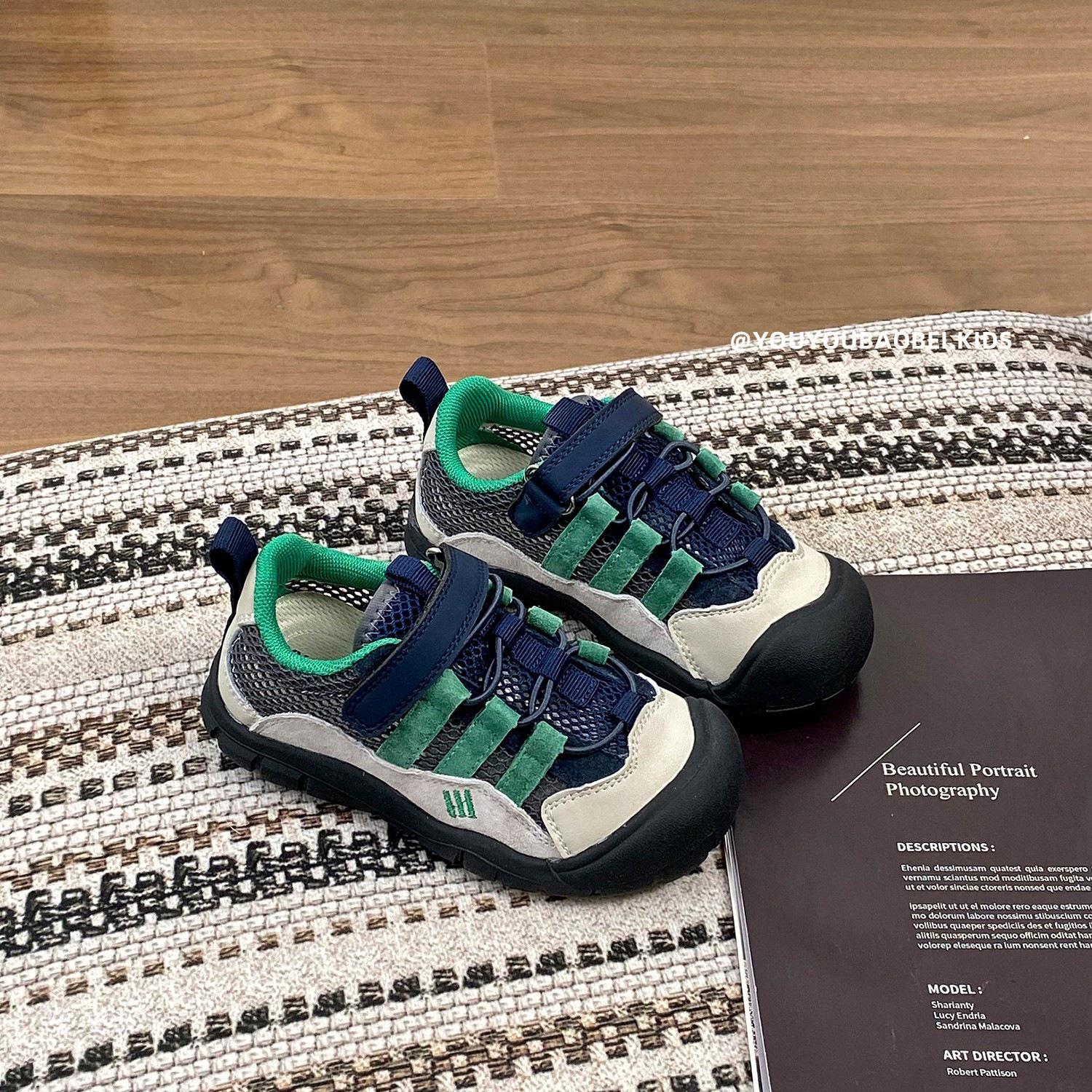 Breathable Mesh Boys Summer Sandals - Outdoor Sports Style 2026 for Kids. Size 27 зелёный