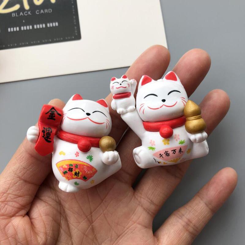 Magnet de Frigider Creativ Autocolant Pisică Zhaocai Drăguță Decor Magnet Autocolant Notă Adezivă Magnet de Frigider Drăguț