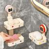 Cartoon Wall Mounted Soap Storage Box Quick Drain Soap Rack Cute Soap Drain Box  Shower