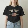 Two Fiddy 2 Fiddy 250th T Shirts Cotton Leisure Tshirt Round Neck Anniversary Patriotic Tee Shirt Clothing Graphic Printed