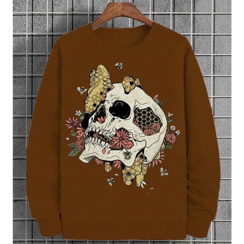 

3D-принт черепа мужская толстовка осенняя мода уличная толстовка для мужчин толстовки с длинным рукавом ретро мужская одежда 3XL