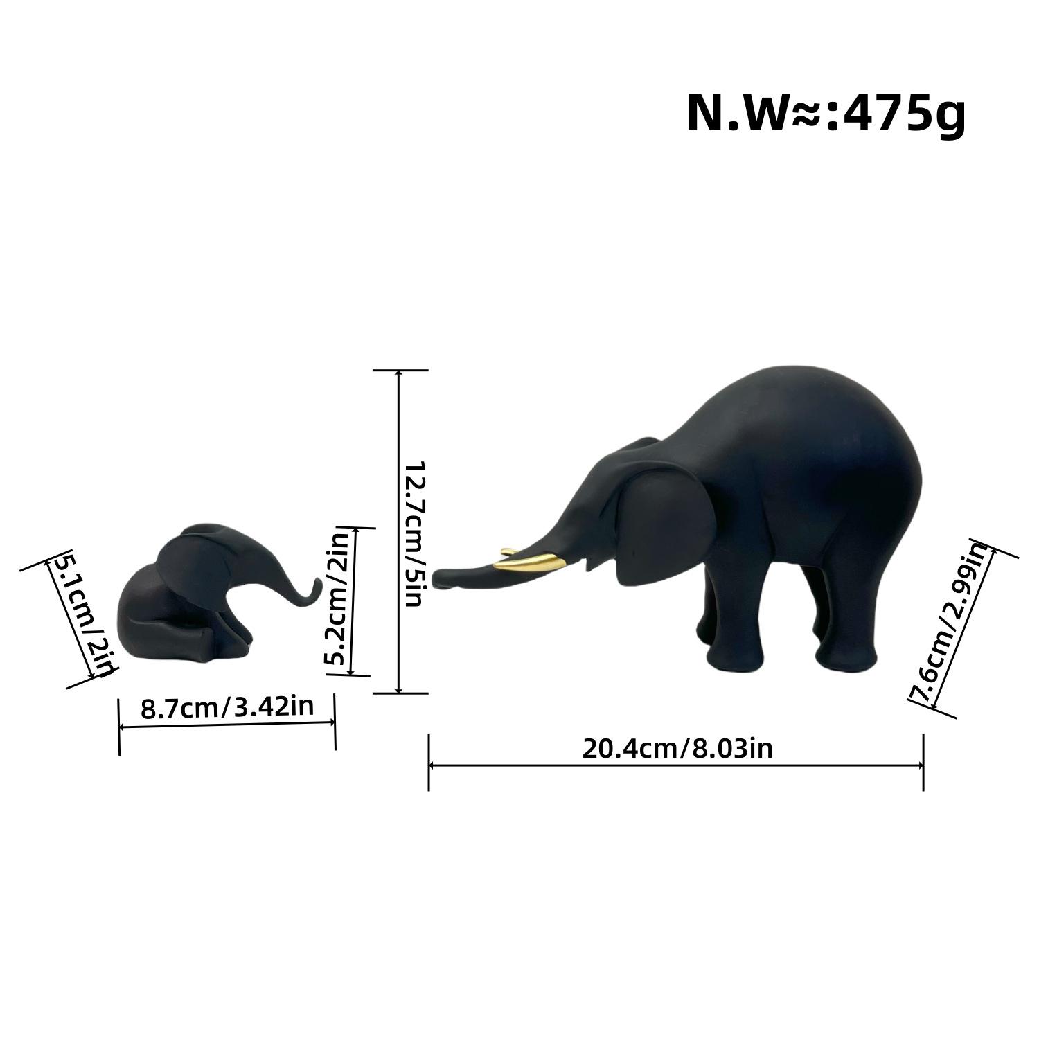 

Modern Minimalist Mother and Son Elephant Resin Crafts Living Room Home Decoration Wine Cabinet Study Good Room Decoration Gift Idea