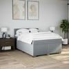 Box Spring Bed with Mattress Light Grey 140 X 190 Cm Fabric