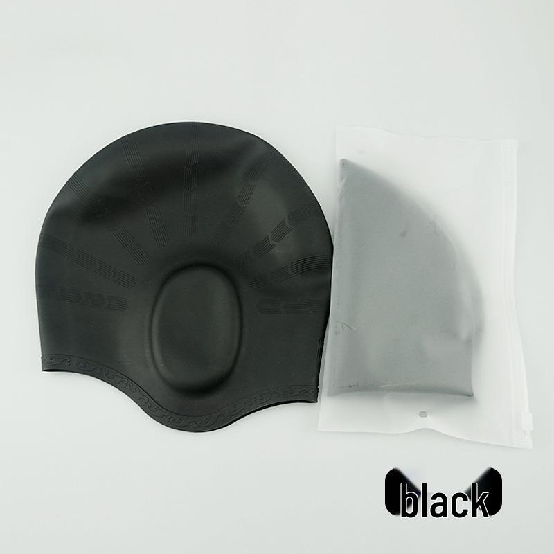 Long Hair Waterproof Silicone Swim Cap with Ear Protection for Men & Women