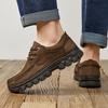 Fashion Brand High Quality Genuine Leather Casual Shoes Men Lace Up Outdoor Non-slip Comfort Jogging Office Casual Climbing Oxford Shoes