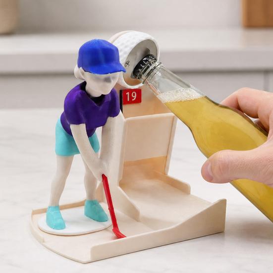 Abridor de Botellas de Cerveza para Swing de Golf Impreso en 3D Yousheng, Abridor de Botellas de Cerveza con Temática de Golf, Diseño Portátil de Mesa para Bar de Golf y Cueva del Hombre, Regalos para Golfistas