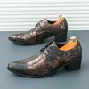 Men's Large Size Pointed Toe Retro Leather High Heel Cuban Shoes for Banquets