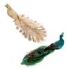 Realistic Peacock Ornament With Golden Glitter Feathers For Christmas Tree Home Garden Decorations