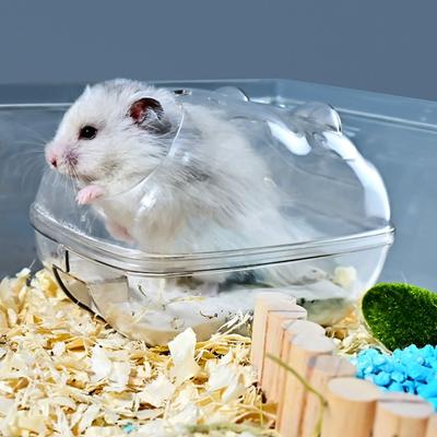 Transparent Plastic Hamster Sand Bathroom Litter Container Box Sand Bath Corner Potty Trainer