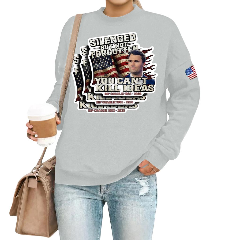 Women's Casual Fashion Round Neck Long Sleeve  Printed Sweatshirt
