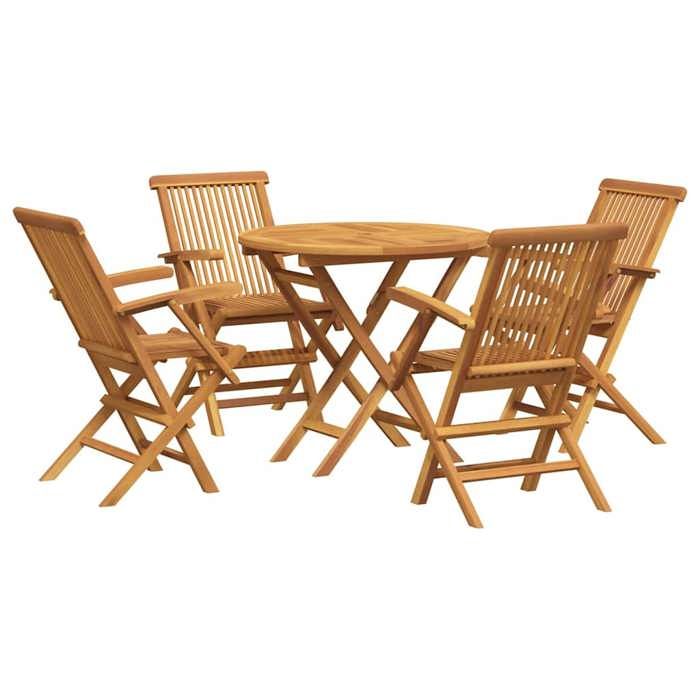 VidaXL Salon de jardin 5 pcs Bois de teck massif