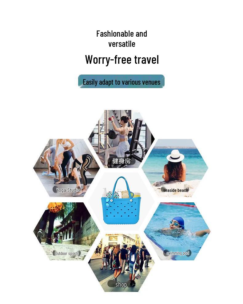 Eva Waterproof Shoulder Beach Bag: Soft, Wear-resistant, and Ideal for Swimming and Storage.