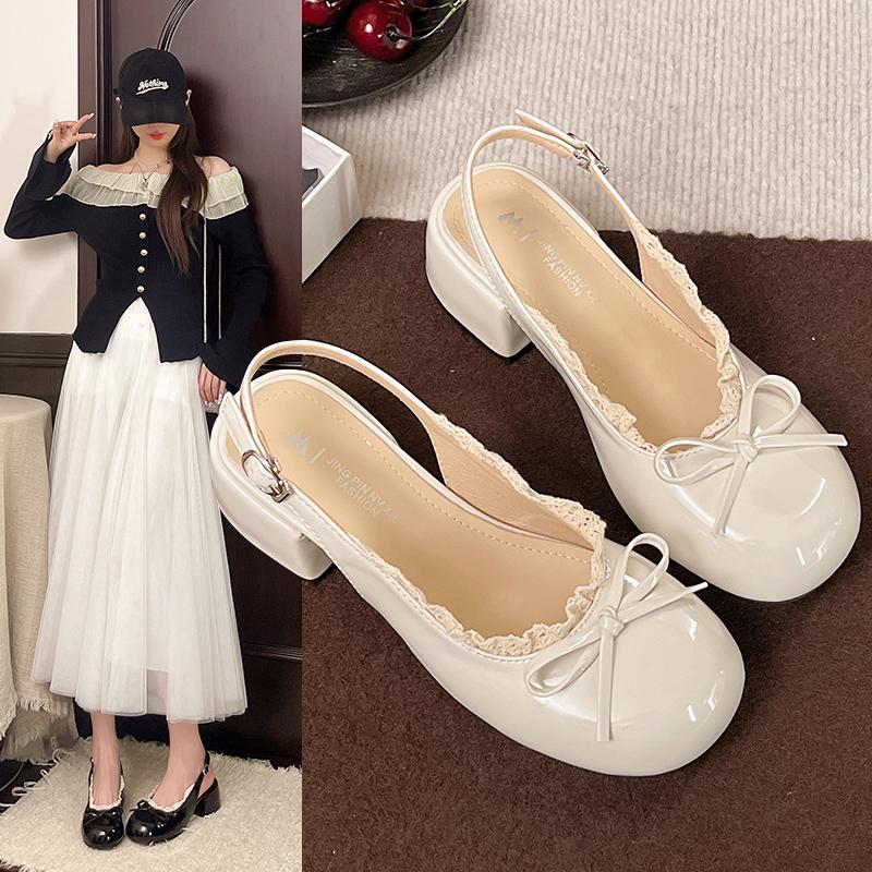 Fashion Gentle Bow Mary Jane Women's Singles Inside Heightened Spring Soft Sole French Ballet Shoes