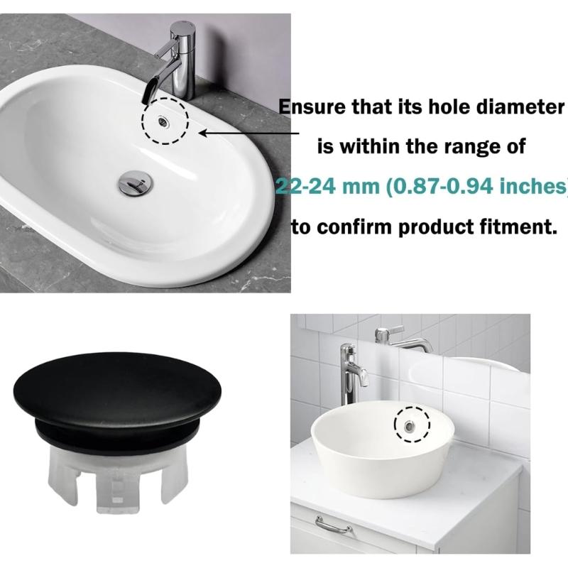 2 szt. Uniwersalne Nakładki Przelewowe Pierścienie Przelewowe Zlewu Łazienkowego Szybki Montaż Odpowiednie do Odpływu Łazienkowego