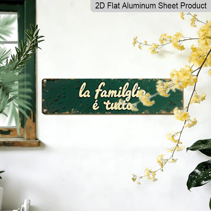 15.7×3.94inch "Family Is Everything" Vintage Aluminum Sign/decorative Sign - Rustic Wall/Desk Decor Suitable for Porch, Outdoor Garden, Bar
