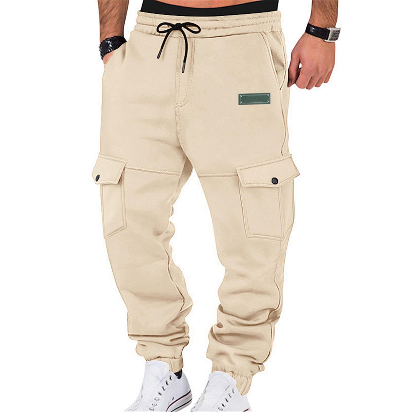 Men s Multi,Pocket Drawstring Work Pants XXL