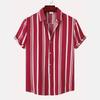 2026 Hawaii Camicia a Maniche Corte a Righe da Uomo Top Casual da Ufficio da Uomo T-shirt Oversize Camicia Bottoni Estiva da Uomo 5XL