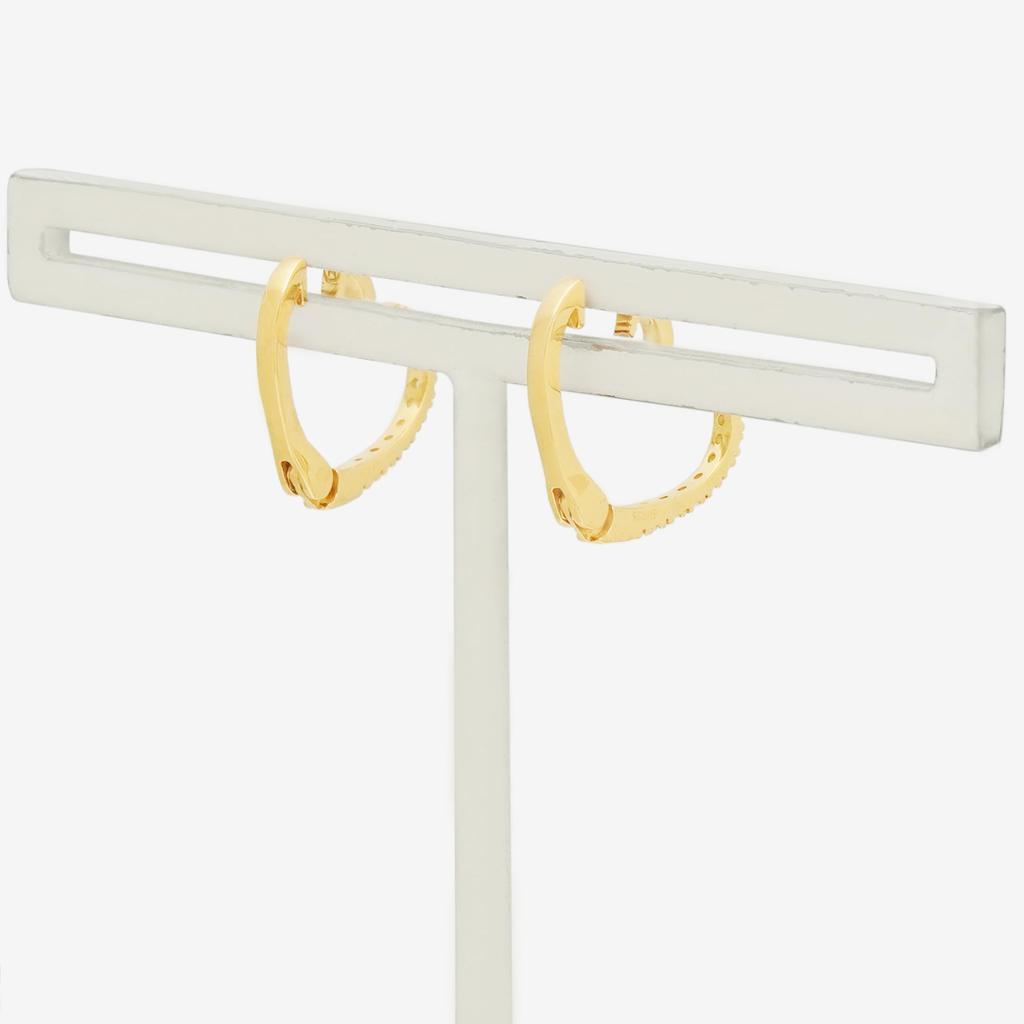 ESTELLE [Official] Women's Silver Yellow Gold Plated Earrings with Cubic Zirconia and Heart Motif, 0776-0072-0000-0000