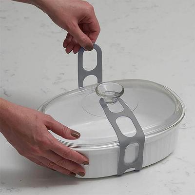 Topfdeckelband Wiederverwendbar Praktisch 53cm Silikon Topfdeckelband Brotdose Befestigung Langlebig Hohe Qualität Blau Und Grau Universal
