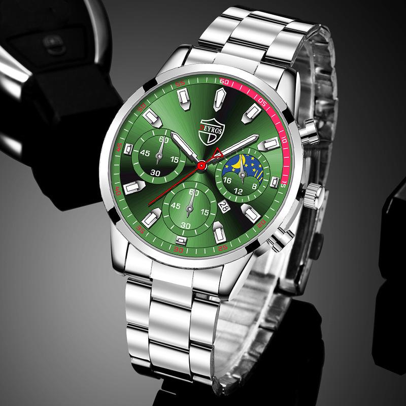 Stilvolle, einfache Uhr Herren Edelstahl Uhr Kalender Quarzuhr Herren personalisierte Casual Uhr