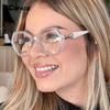 56216 Fashion TR90 Anti Blue Light Blocking Cat Eye Glasses Frame Women Luxury Design Eyeglasses for Ladies Optical Frame