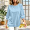 Women's Casual Three-Quarter Sleeve T-Shirt Top for Everyday Wear