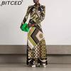 Women's Fall/Winter Printed Long-Sleeve Split Dress
