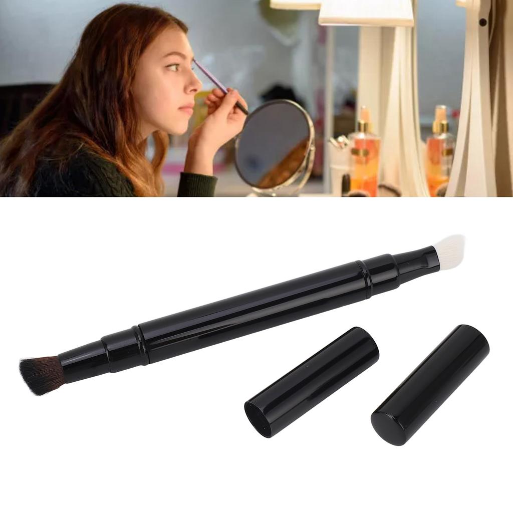 Retractable Makeup Brush Dual Ended Soft Wool Hair Portable Shadow Brush for Travel Outdoor