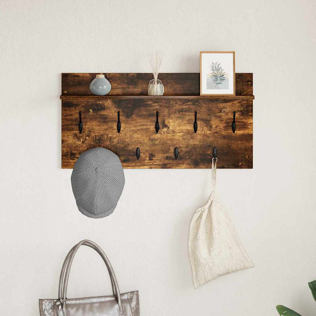 Wall Mounted Nightstand Smoked Oak 80 x 40 x 12 cm
