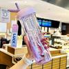 Summer Straw Cup for Girls – Fruit Tea Filter, Portable & Stylish Student Plastic Cup