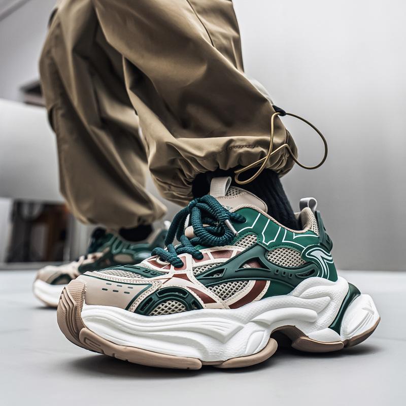 Spring and Autumn Trendy Shoes, Street Hong Kong Style Breathable Dad Shoes, Student Sports and Leisure Running Shoes