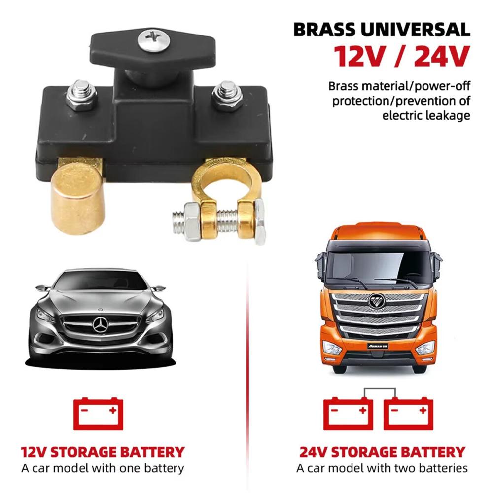 Car Battery Disconnect Isolator Cut Off Switch 12-24V Universal Battery Terminal