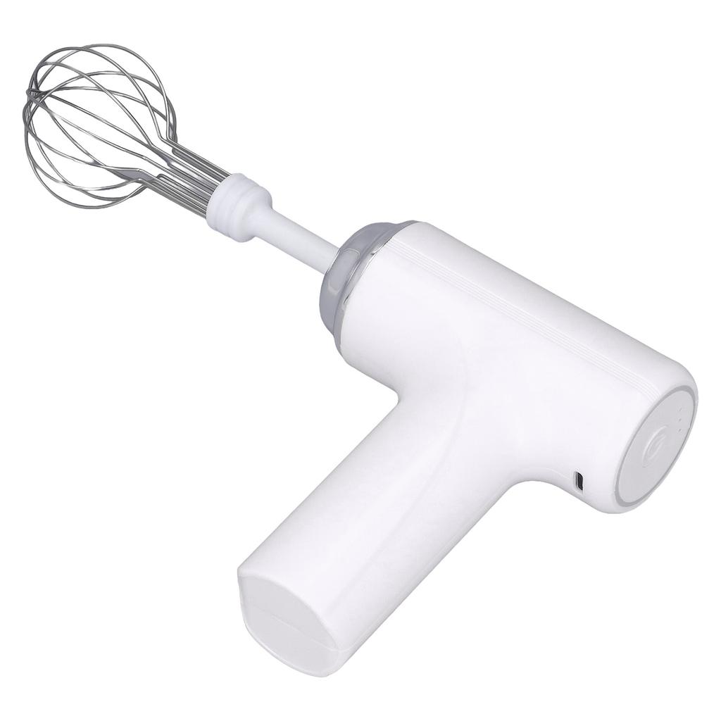 Electric Egg Beater Cordless Hand Mixer Handheld Egg Whisk for Cream Salad Dressing White