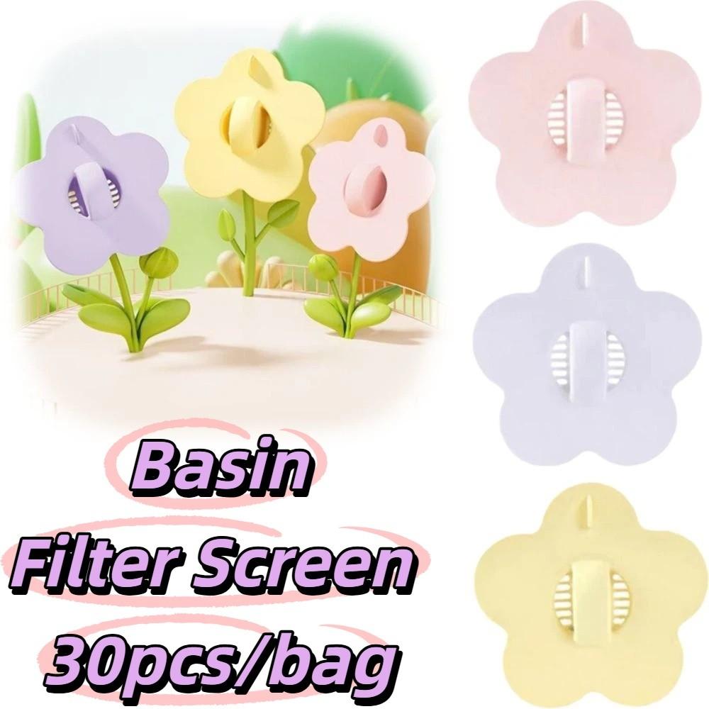 30pcs/bag Flower Shape Flower Shape Sink Plug Bathroom Basin Stopper Household Wash Basins