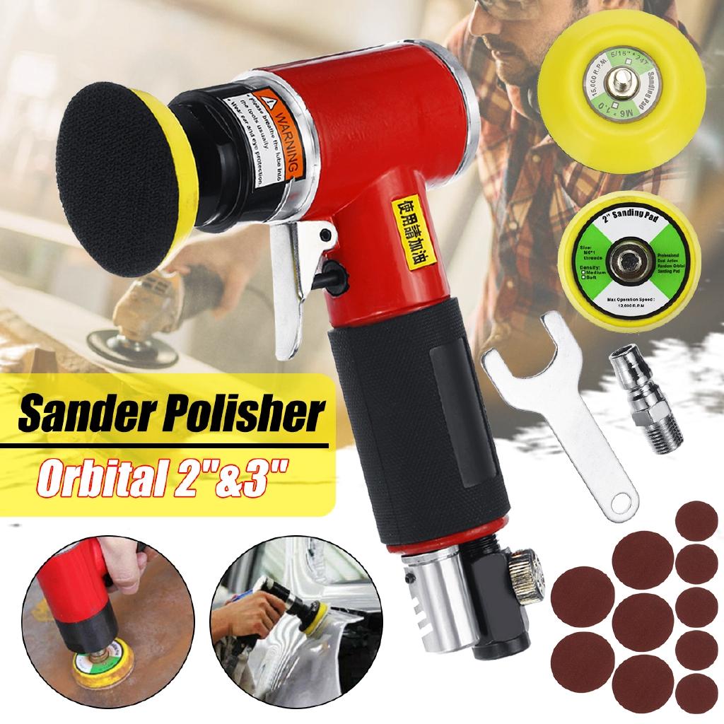 Mini High-speed Pneumatic Sander Polisher Machine 5 Inch Air Sander With Push Switch Sanding Pad Polishing Grinding Tool