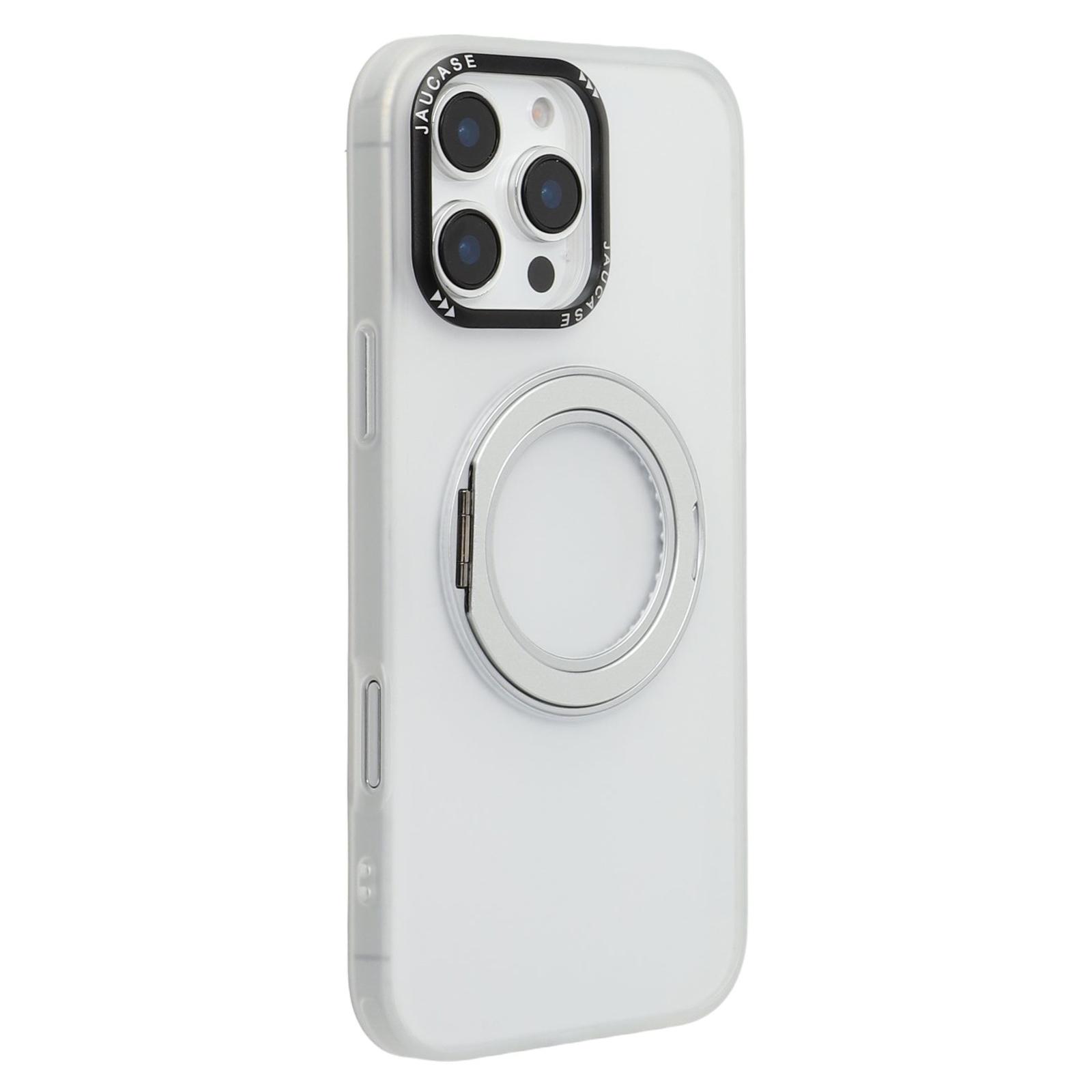 

JAUCASE For iPhone 16 Pro Max Magnetic Case with Kickstand TPU+PC Phone Back Cover White