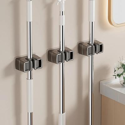 Uchwyt na mopa montowany na ścianie Hak Samoprzylepny Organizer na mopy Stojak Uchwyt na szczotki Mop Wieszak Akcesoria do przechowywania w kuchni i łazience