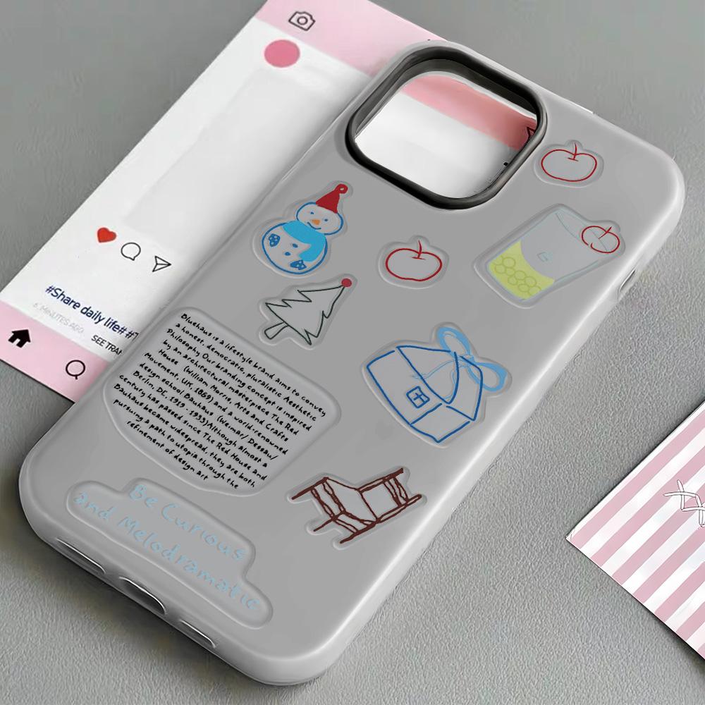 Malovaný kryt na telefon pro iPhone 15 11 13 14 pro 15 16 Pro Max 12 13 16 Pro Roztomilý Módní Vtipný Kryt na telefon se šňůrkou Nejnovější Doporučení Top prodeje