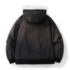 Unisex Thickened Winter Faux Rabbit Fur Jacket with Velvet Lining - Warm Hooded American Style