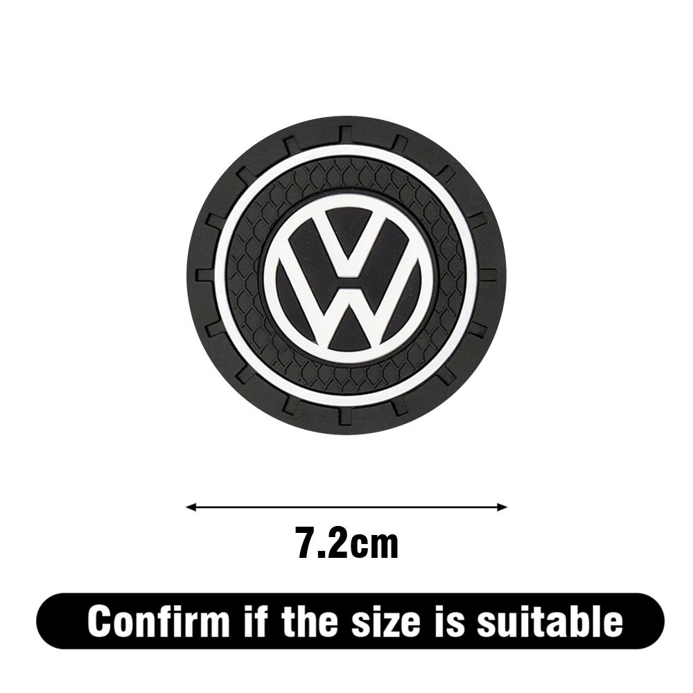 Für VOLKSWAGEN VW 2 Stück Silikon Auto-Getränkeuntersetzer Wasserbecher Flasche Anti-Rutsch-Pad Anti-Rutsch-Matten für Volkswagen VW Passat Scirocco Polo