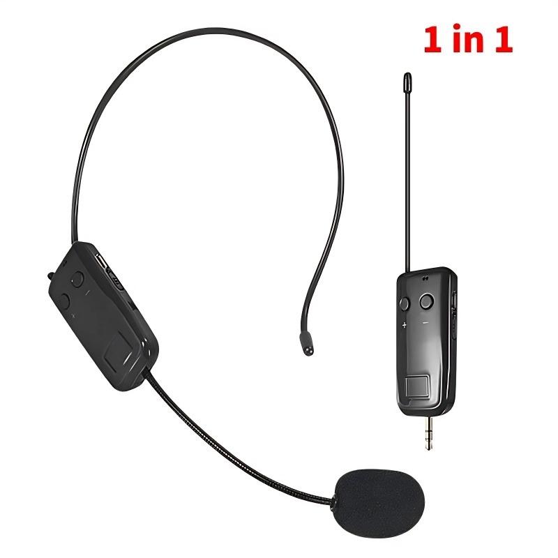 

Headset Wireless Microphone 2.4G UHF Wireless Head-Mounted Microphone Set Transmitter with Receiver for Voice Speaker Tour Guide Amplifier 1 to 1