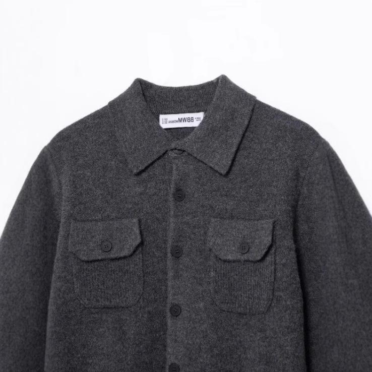 TAOP&ZA Early Spring Women's Knit Short Jacket with Turn-Down Collar and Pocket Details