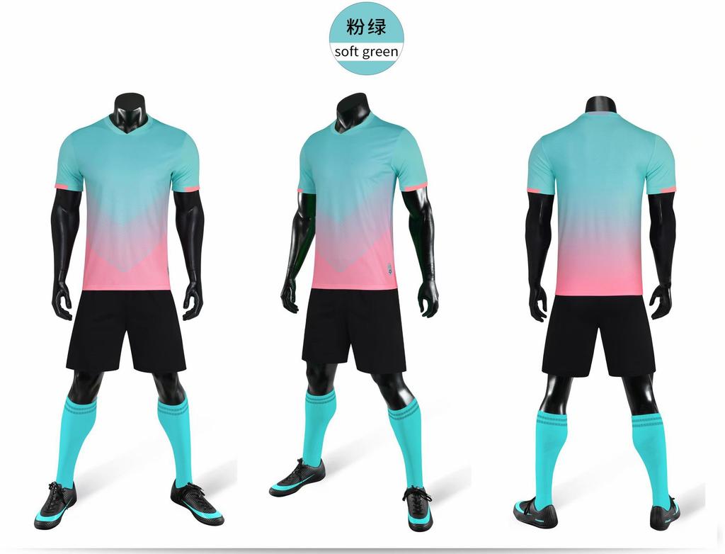 Soccer Uniform Set Summer Training Team Uniform Adult Children Gradient Jersey Breathable Sweat Absorbable Jersey