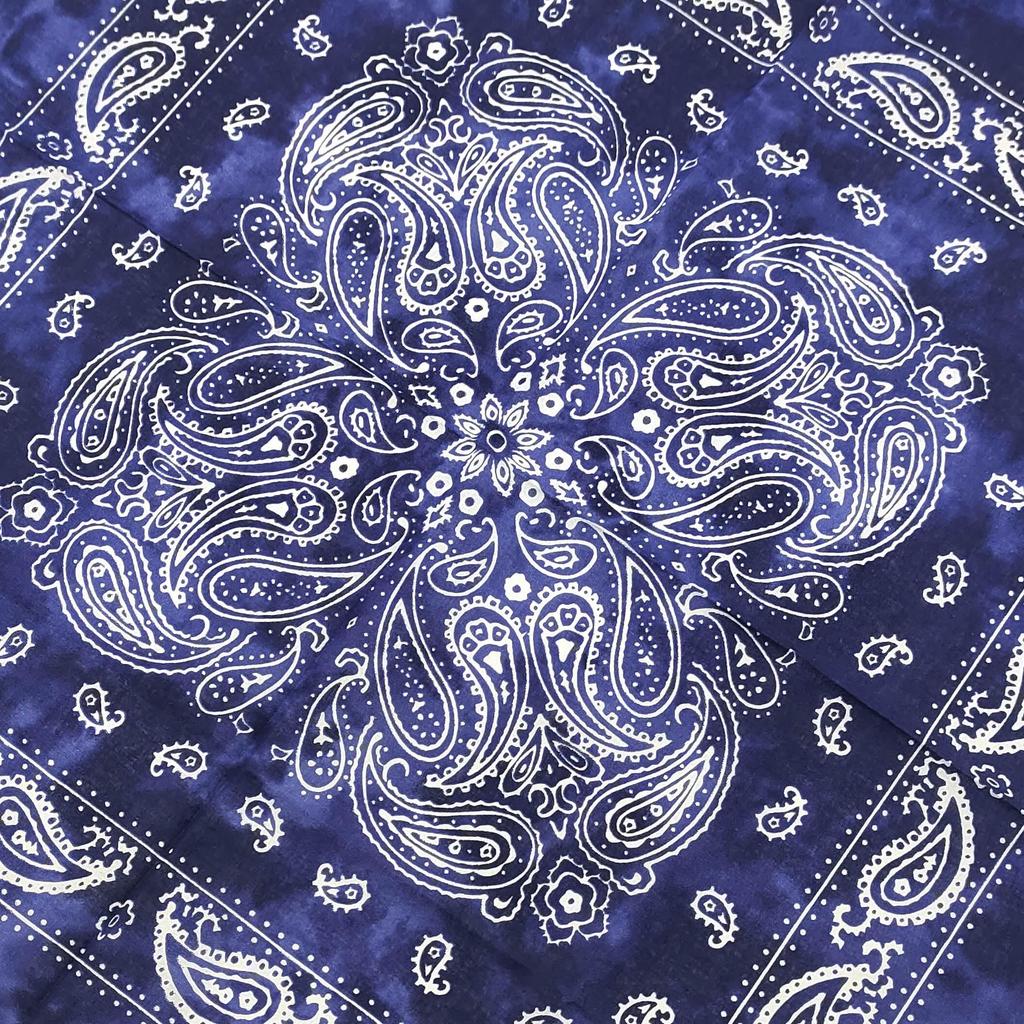 Trifong Bandana Paisley Tie-dye Handkerchief Adults 100% Cotton 55cm x 55cm navy