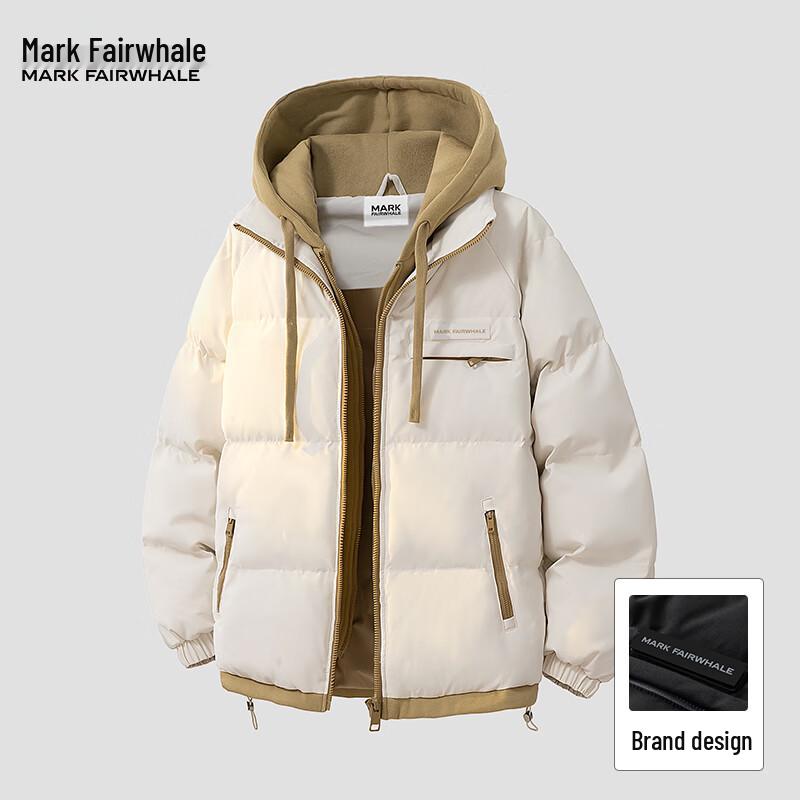 Mark Fairwhale Men's Faux Two-Piece Hooded Padded Jacket